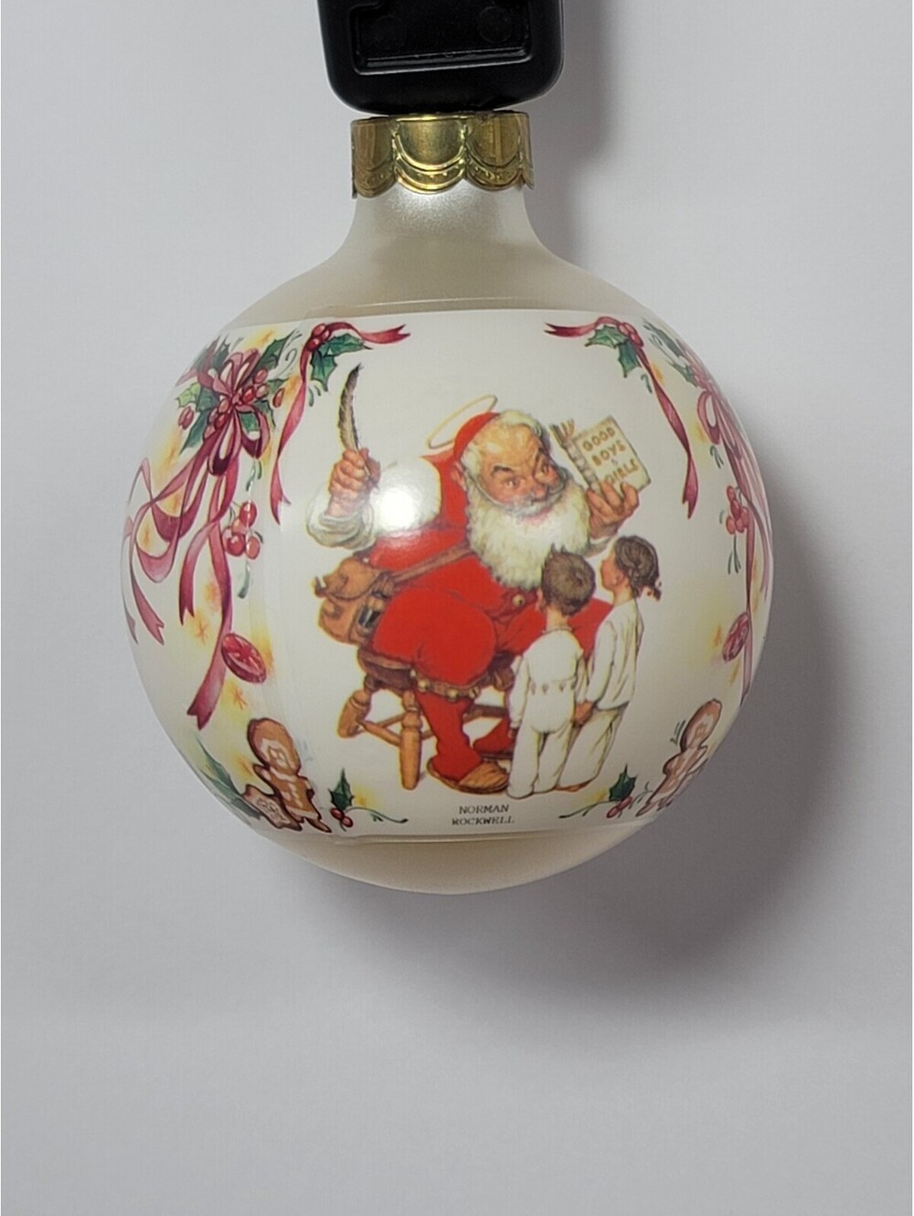 1995 Santa’s Visitors Norman Rockwell Art Hallmark Keepsake Glass Ornament